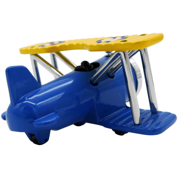 Blue and Yellow Biplane Desk Clock - Pilot Toys